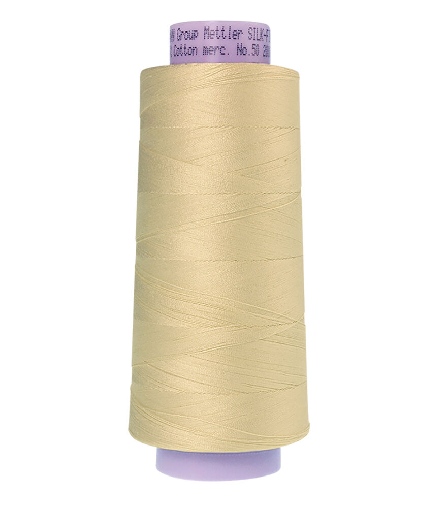 Mettler 2000yd Silk Finish 50wt Cotton Thread 2ct, Antique White, swatch
