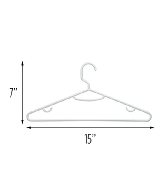 Honey Can Do 15" x 7.5" White Recycled Plastic Hangers 60pk, , hi-res, image 3