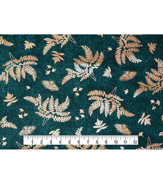 Metallic Ferns Cotton Canvas Fabric, , hi-res, image 4