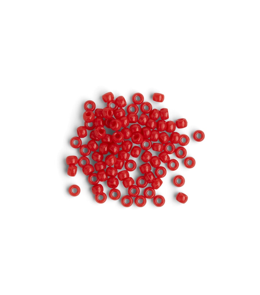 POP! Possibilities 9mm Pony Beads, Bright Red, swatch, image 4