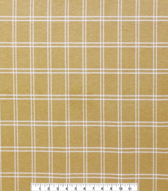 Super Snuggle Mustard Plaid Flannel Fabric, , hi-res, image 2