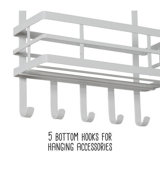 Honey Can Do 10" x 17" Over the Door 3 Tier Kitchen Organizer With Hooks, , hi-res, image 11
