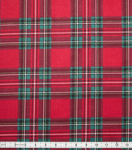 Red Plaid Super Snuggle Christmas Flannel Fabric