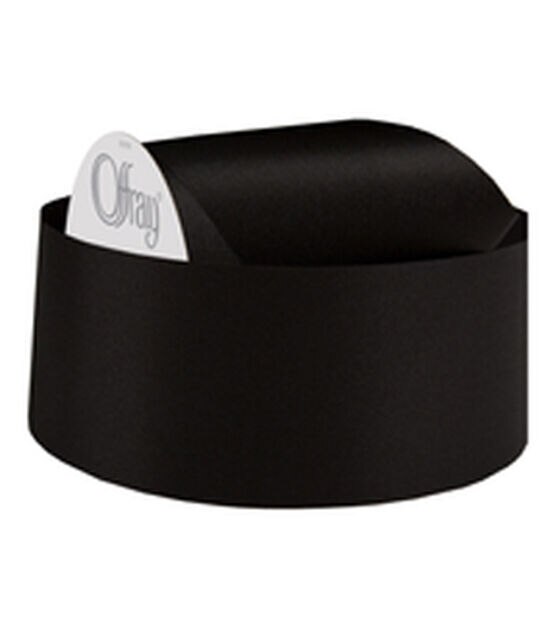 Offray 2.25"x9' Seamaid Solid Accent Ribbon Black, , hi-res, image 2