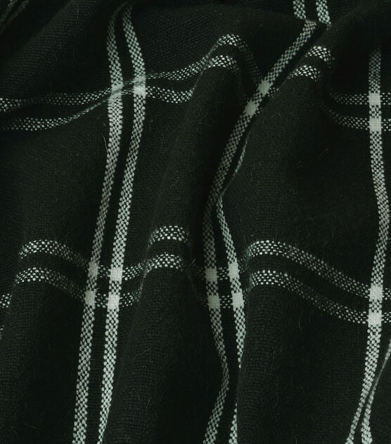 P/K Lifestyles Brent Plaid Onyx Cotton Linen Blend Multi-Purpose Fabric, , hi-res, image 2
