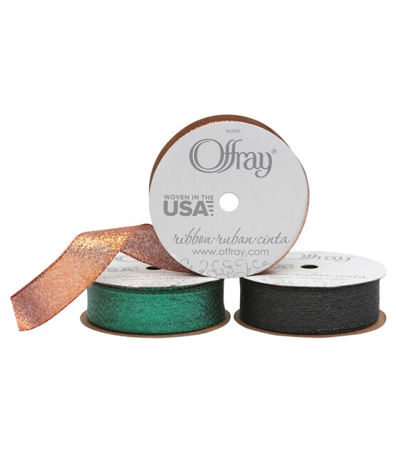 Offray 7/8" x 9' Galena Metallic Ribbon, , hi-res, image 1