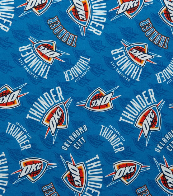 Oklahoma City Thunder Cotton Fabric Tossed Logos, , hi-res, image 3