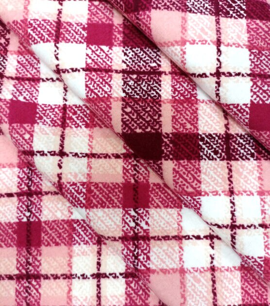 Dusty Pink Bias Plaid Super Snuggle Flannel Fabric, , hi-res, image 2