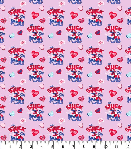 Spiderman Stuck On You Valentine's Day Cotton Fabric, , hi-res, image 1
