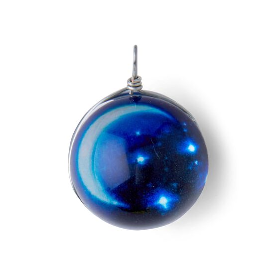 .5" Silver & Iridescent Round Stone Pendant by hildie & jo, , hi-res, image 2