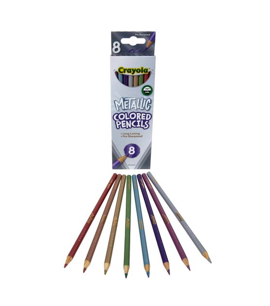 Crayola 8ct Metallic Long Colored Pencils, , hi-res, image 2