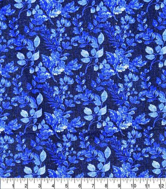Blue Leaves Quilt Cotton Fabric by Keepsake Calico, , hi-res, image 2