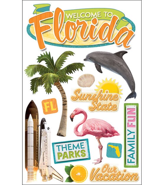 Paper House 3 D Sticker Florida