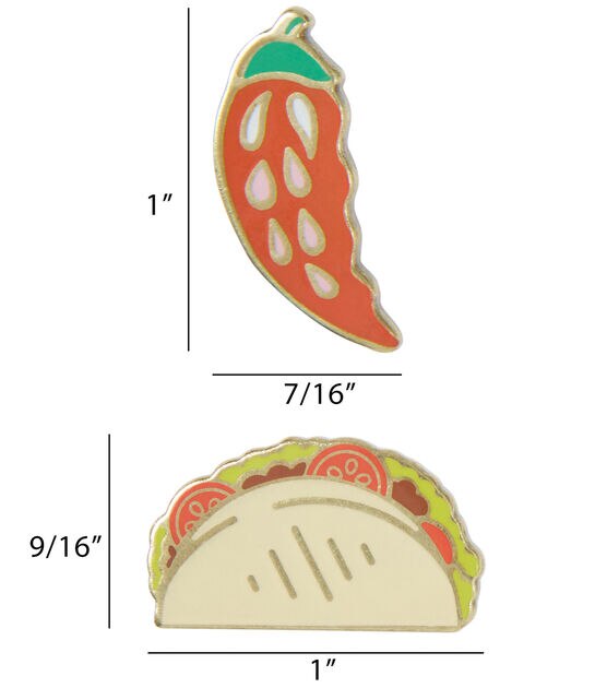 La Mode 1" Multicolor Taco & Pepper Shank Buttons 2ct, , hi-res, image 4