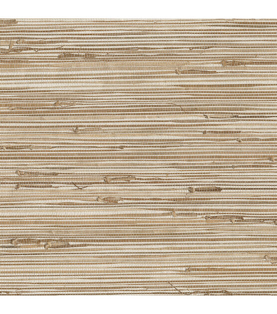 Ting Taupe Grasscloth Wallpaper Sample