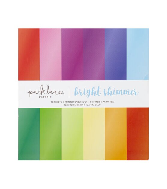 48 Sheet 12" x 12" Bright Shimmer Cardstock Paper Pack by Park Lane