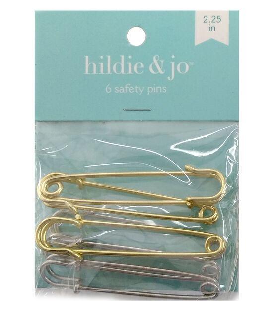2 Gold & Silver Safety Pins 6ct by hildie & jo