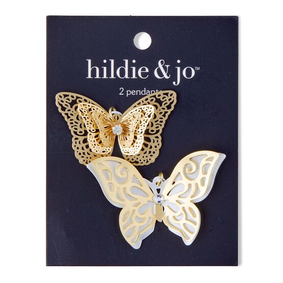 2ct Gold Butterfly Pendants by hildie & jo