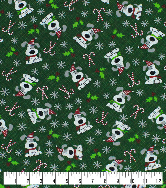 Snowflakes & Deer Christmas Glitter Cotton Fabric, , hi-res, image 9