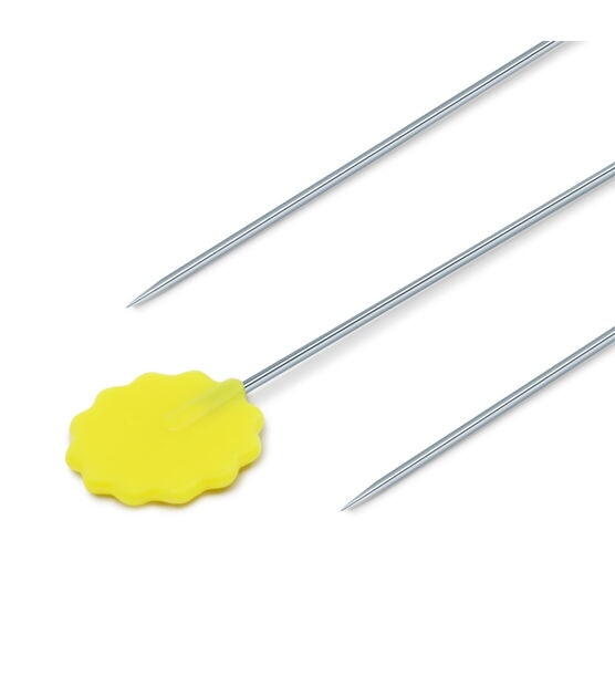 Dritz 2" Flat Flower Pins, 50 pc, Yellow, , hi-res, image 2