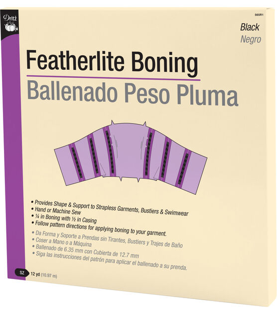 Dritz 1/4" Featherlite Boning, Black