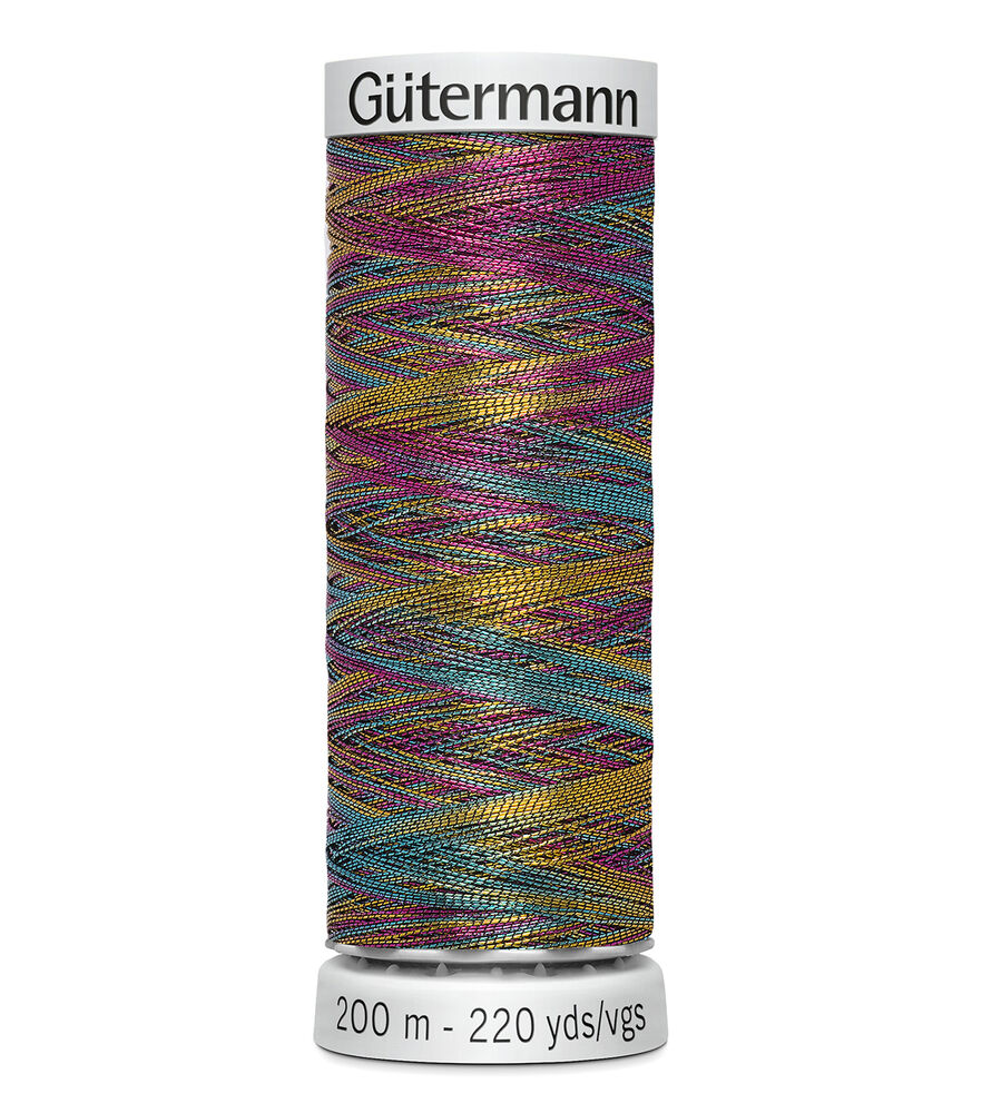 Gutermann 200M Metallic Dekor 45wt Thread, Variegated Color Medium, swatch