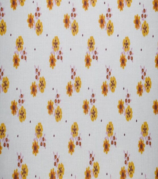 Yellow Mini Floral on White Quilt Cotton Fabric by Quilter's Showcase, , hi-res, image 2