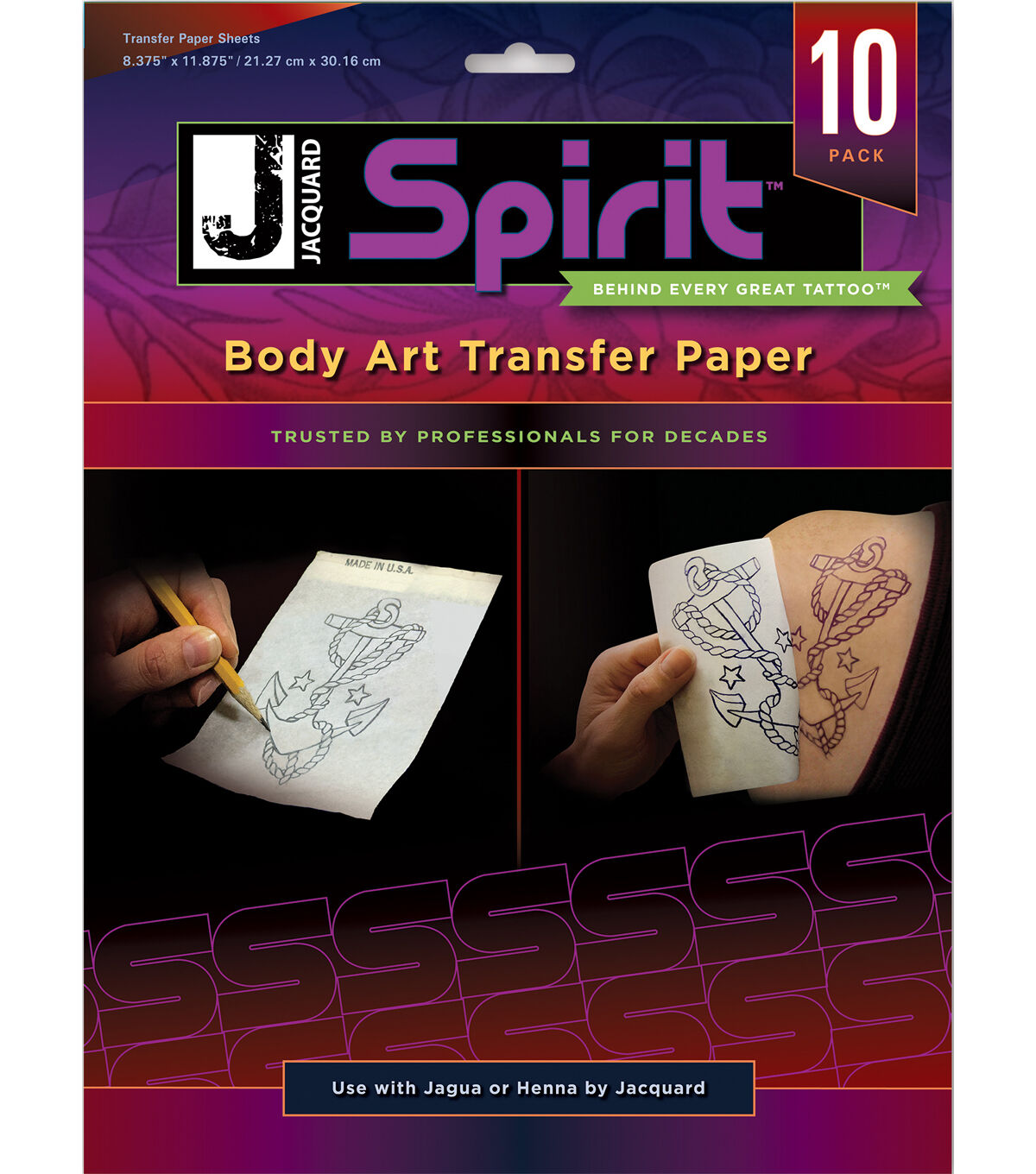 Body Art Transfer Paper 8.375''x11.875'' 10pk