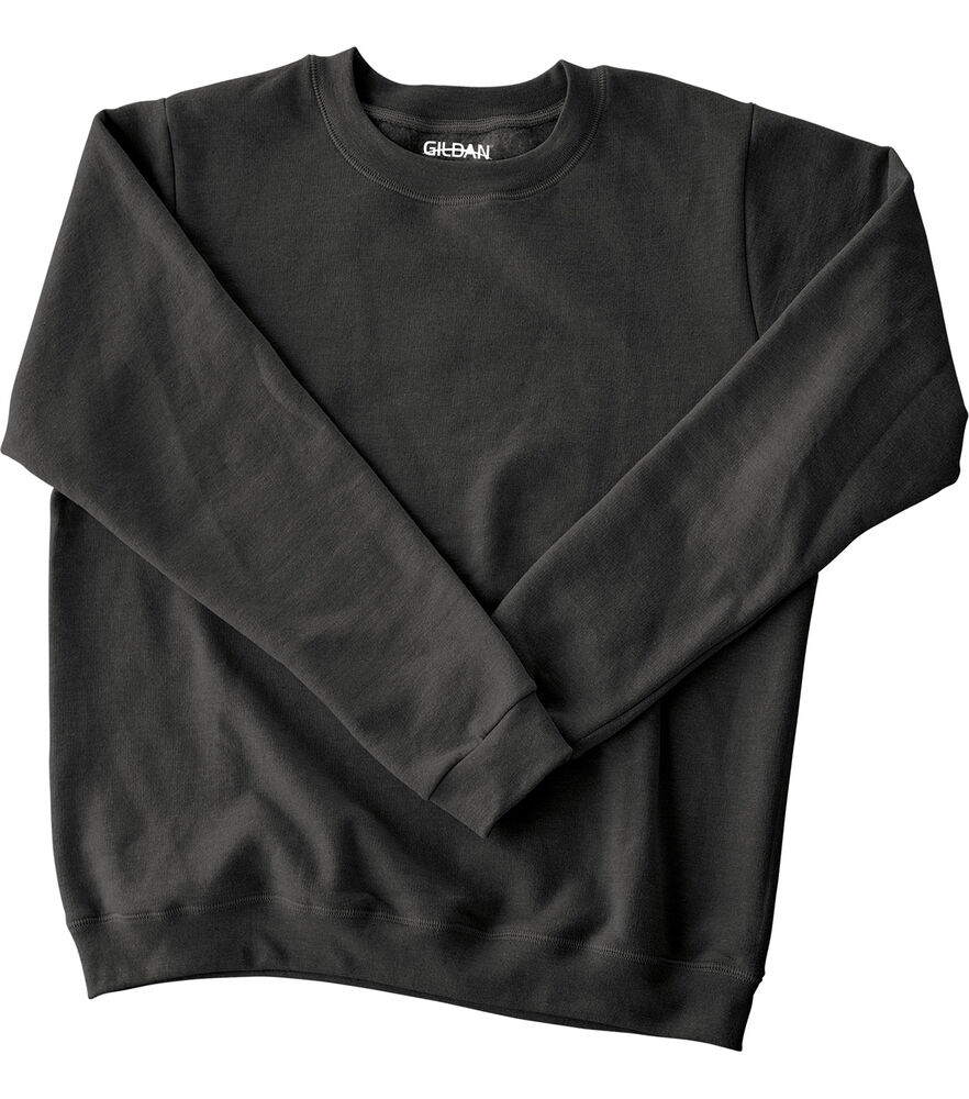 Gildan Adult Crew Fleece Sweatshirt, Black, swatch
