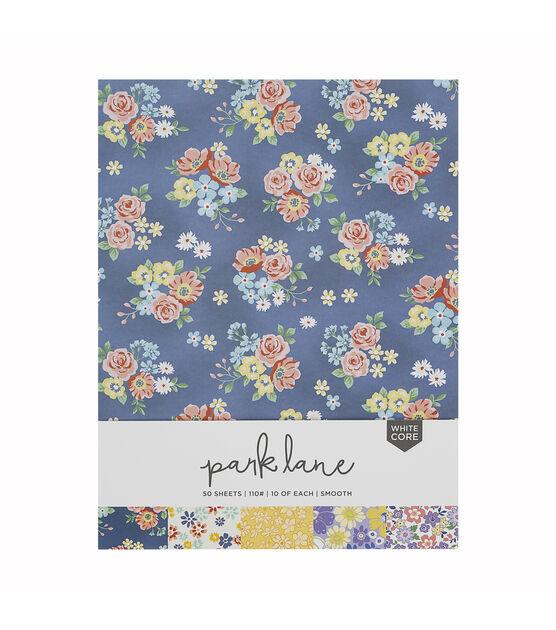 50 Sheet 8.5" x 11" Floral Smooth Cardstock Paper Pack by Park Lane