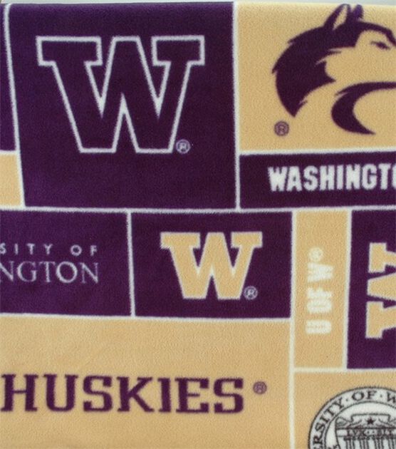 University of Washington Huskies Fleece Fabric Block