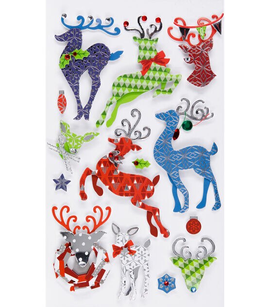Jolee’s Boutique Stickers Patterned Reindeer