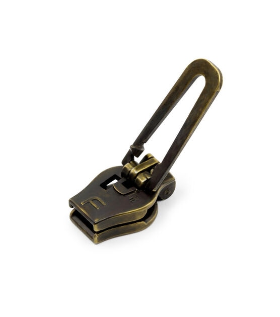 Dritz Fix-A-Zipper Replacement Slider Kit, Coil Zipper, Antique Brass, , hi-res, image 3