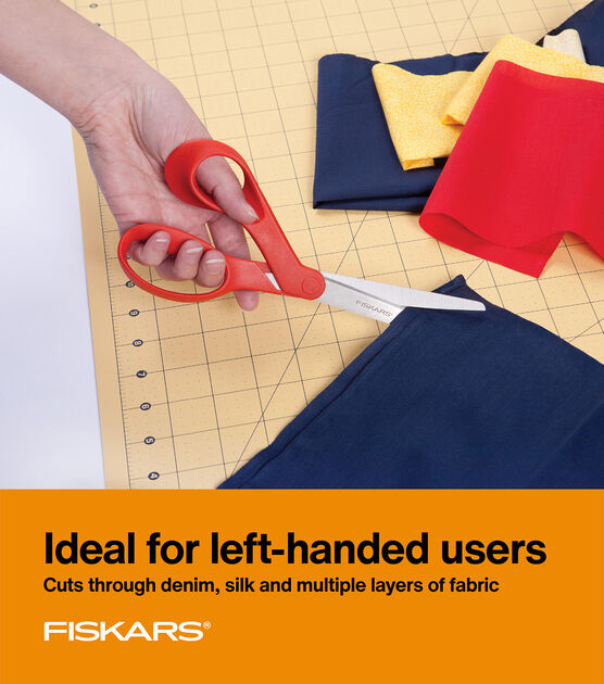  Fiskars 94507797J Our Finest Left-Hand Scissors, 8-Inch Length,  3-3/10-Inch Cut, Red