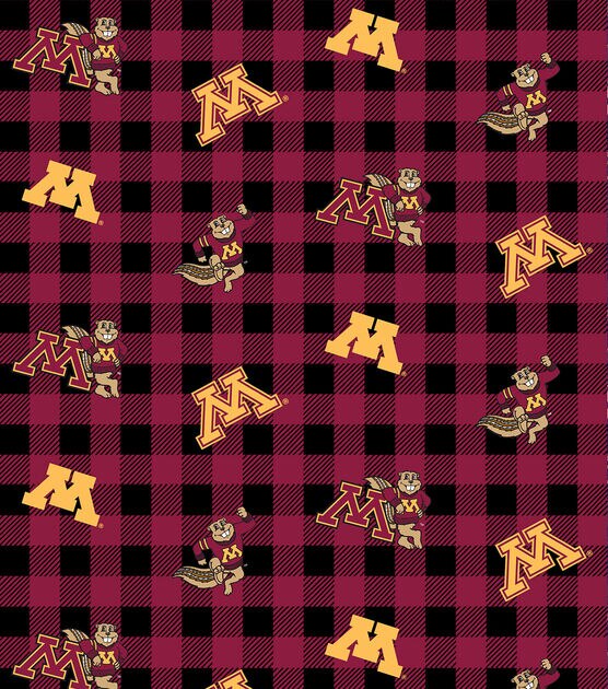 University of Minnesota Gophers Cotton Fabric Buffalo Check, , hi-res, image 2