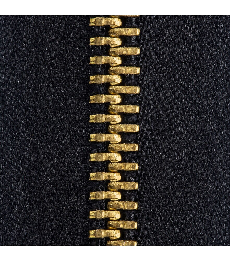 Coats & Clark Pocket Zipper Aluminum 5in, Black, swatch, image 1