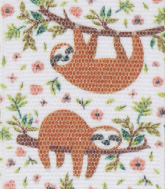 Offray 1.5" Sleepy Sloths Grosgrain Ribbon, , hi-res, image 2