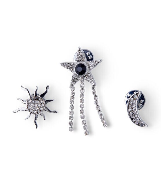 3ct Silver Sunburst & Star Pins by hildie & jo, , hi-res, image 2