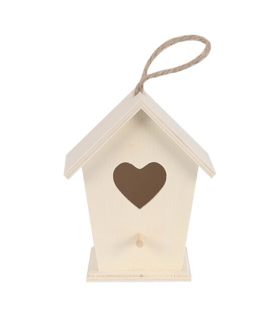 4" Wood Birdhouse With Heart Cutout by Park Lane