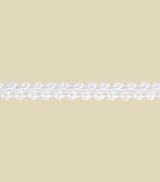 Simplicity Scroll Apparel Trim 0.38'' White