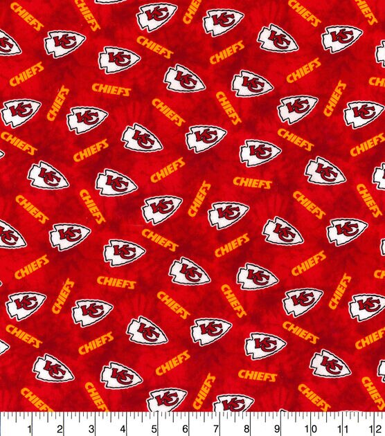 Fabric Traditions Kansas City Chiefs Flannel Fabric Tie Dye