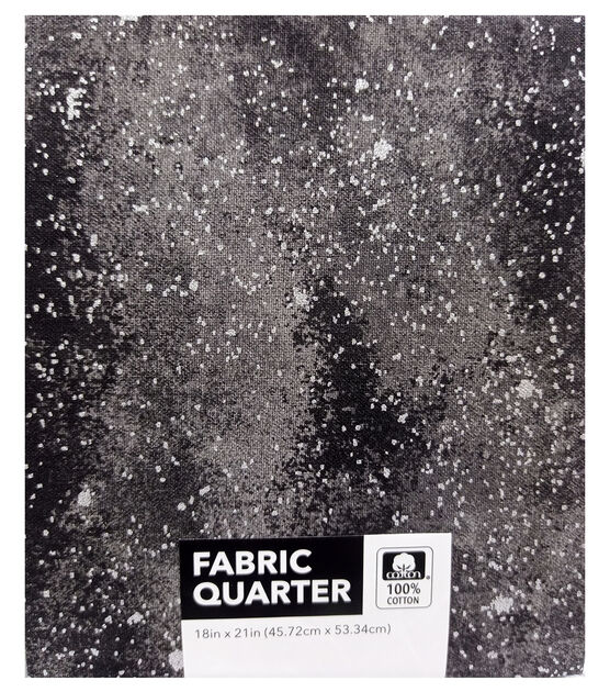 18" x 21" Black Blend Metallic Cotton Fabric Quarter by Keepsake Calico