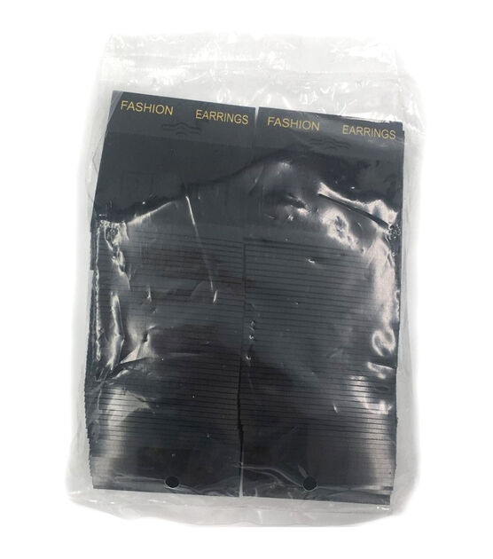 Earring Cards 2"X2" 100 Pkg PVC/Black Velvet