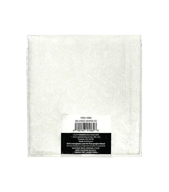 18" x 21" White Vines Cotton Fabric Quarter 1pc by Keepsake Calico, , hi-res, image 2