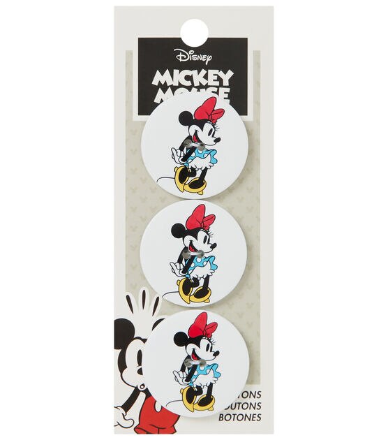 Disney 1 1/4" Minnie Mouse 2 Hole Buttons 3pk