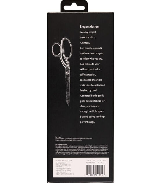 Gingher 8" Knife Edge Blunt Point Dressmaker's Shears-Serrated, , hi-res, image 2