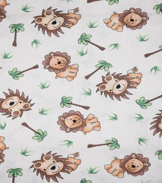 Young Lions Novelty Cotton Fabric