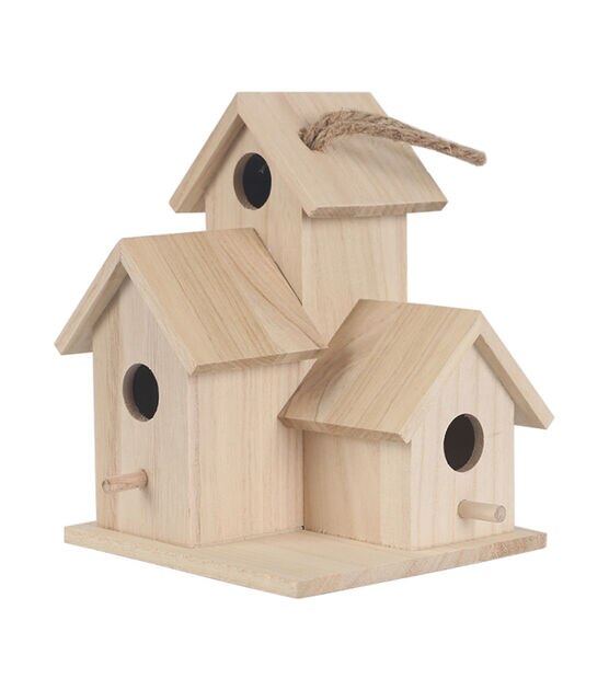 10" Wood 3 Sided Birdhouse by Park Lane, , hi-res, image 2