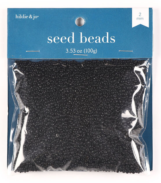 hildie & Jo 0.7oz Black Round Glass Seed Beads - Seed Beads - Beads & Jewelry Making