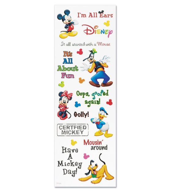 Mickey Mouse 4.5in x 14in Disney Phrases Stickers